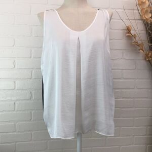 NWT Adrianna Papell Color Block Black White Sleeveless Career Top XL (1001)